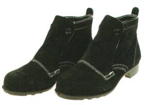 耐熱・溶接靴 中編上靴 ベロアブラック（受注生産）